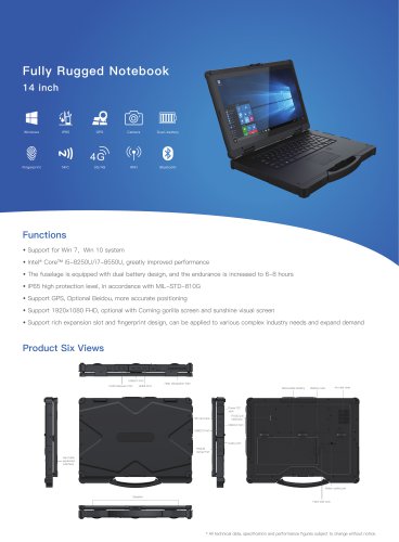 Emdoor Info. 14 inch Rugged Notebook EM-X14U