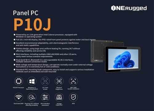 ONERugged P10J Panel PC: Unleashing Windows 11 Power and IP65 Resilience for Unstoppable Productivity!