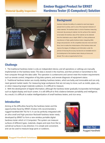 Our case: ERNST Hardness Tester (E-Computest) solution