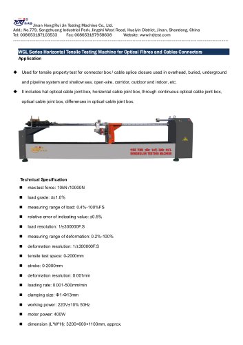 WGL-10000 Horizontal Tensile Testing Machine for Closure for Optical Fibers and Cables