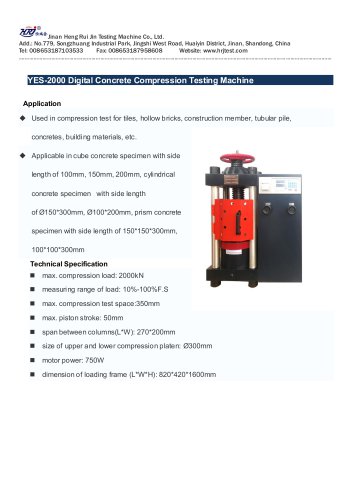 YES-2000 Concrete Compression Testing Machine