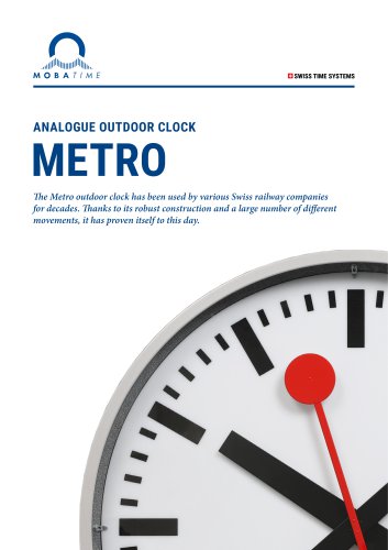 Analogue Outdoor Clock - Metro