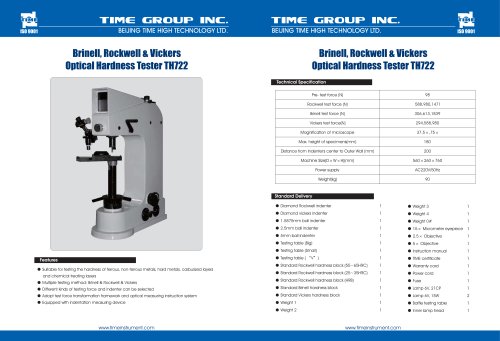 Brinell,Rockwell&Vickers Optical Hardness tESTER TH722