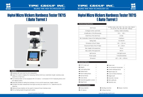 Digital Micro Hardness Tester TH715[Auto Turret]