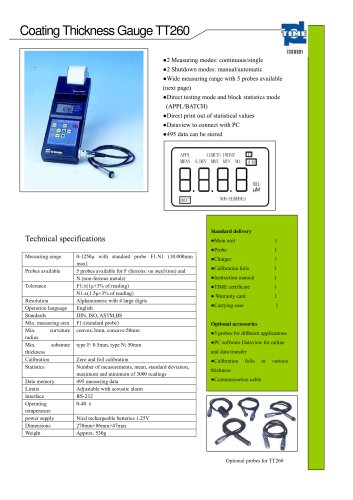 Portable Coating Thickness Gauge TT260