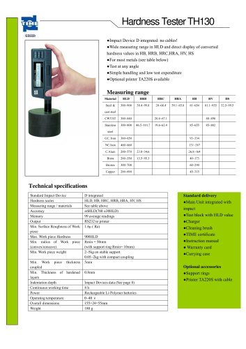 Portable Hardness Tester TH130