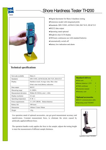 Portable Shore A Hardness Tester TH200