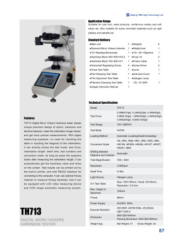 TH713 Digital Micro Vickers Hardness Tester