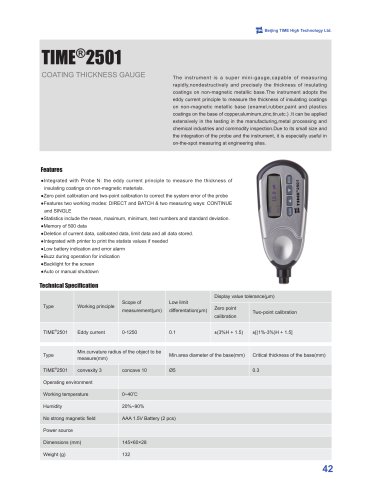 TIME2501 Eddy Current Coating Thickness Meter