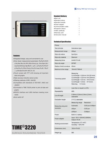 TIME3220 Handheld Surface Roughness Tester