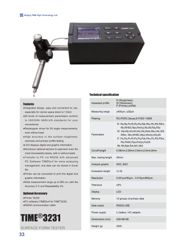 TIME3230 Advanced Surface Roughness Tester Profilometer