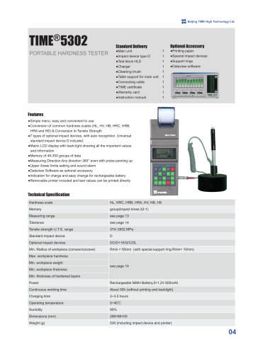 TIME5302 dynamic type portable hardness tester