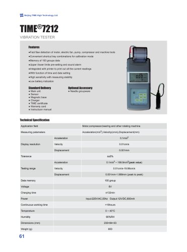 TIME7212 Portable Vibration Tester