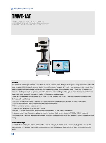 TMVT-1AT Intelligent Automatic Micro Vickers Hardness Tester