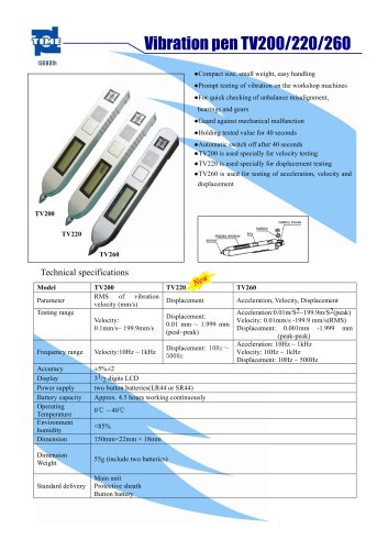 Vibration pen TV200/220/260