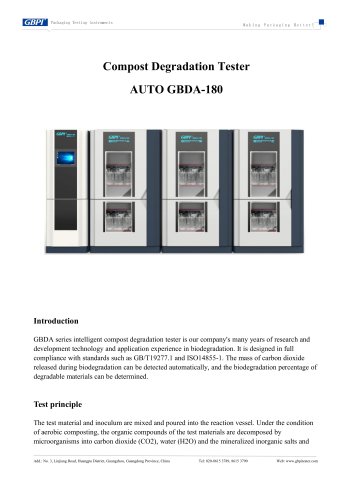 AUTO GBDA-180 Compost Degradation Tester (20250530) 2026.4.29