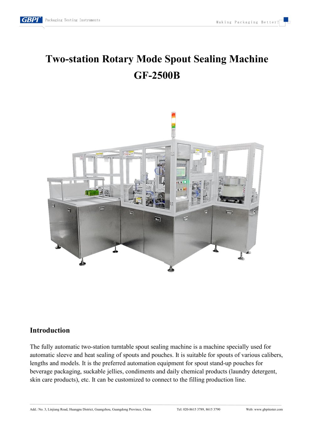 GF-2500B Two-station Rotary Mode Spout Sealing Machine (20260114) - 2026.7.30 - Guangzhou Biaoji Packaging Equipment Co., Ltd.