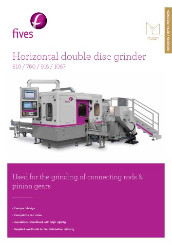 Horizontal double disc grinder 610 / 760 / 915 / 1067