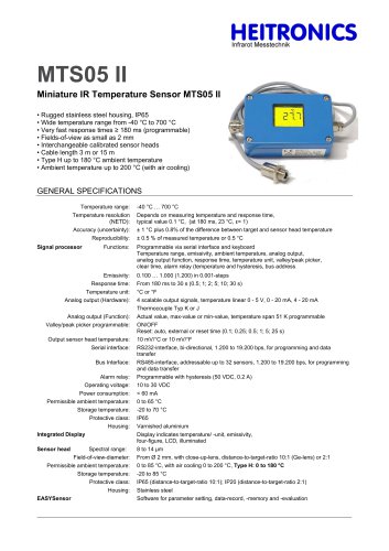 MTS05 II - Miniature IR Temperature Sensor