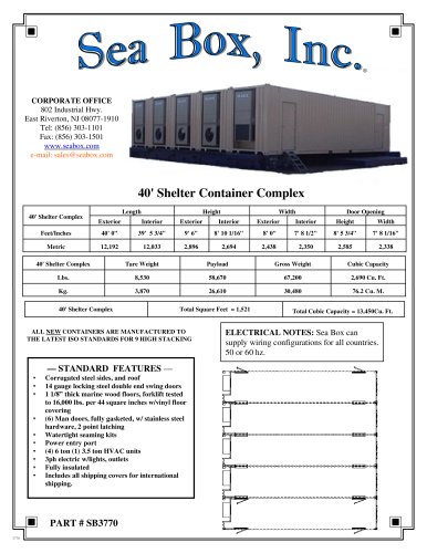 SB3770 40' Shelter Container Complex