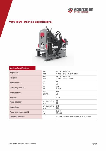 V505-160M - Machine Specifications