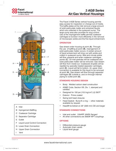 3 AGB Series air/gas vertical separator housings