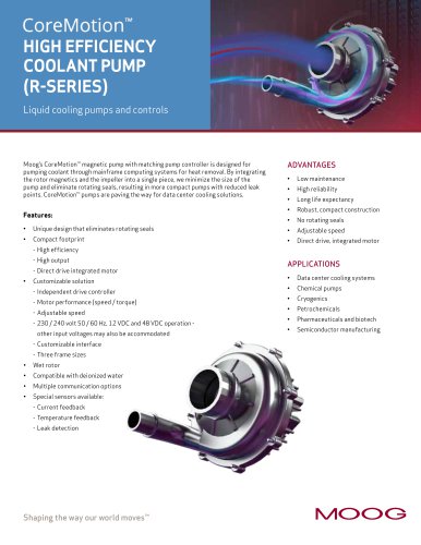 HIGH EFFICIENCY COOLANT PUMP (R-SERIES)