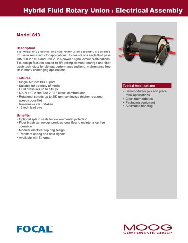 Hybrid Fluid Rotary Union / Electrical Assembly