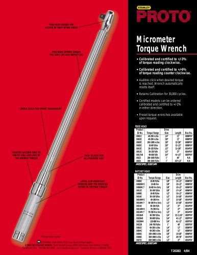 Proto® Micrometer Torque Wrench