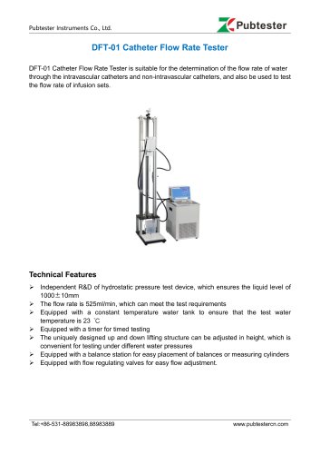 DFT-01 Catheter Flow Rate Tester