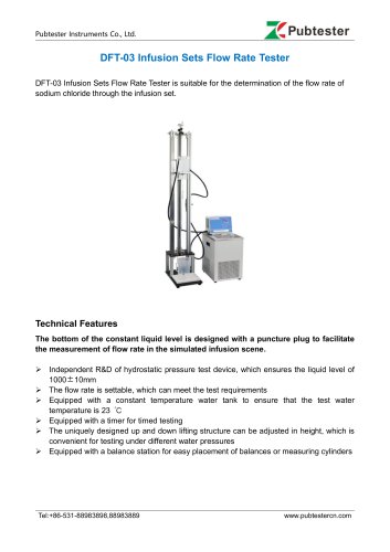 DFT-03 Infusion Sets Flow Rate Tester