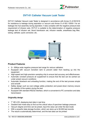 DVT-01 Catheter Vacuum Leak Tester