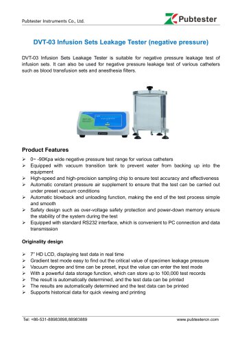 DVT-03 Infusion Sets Leakage Tester (negative pressure)