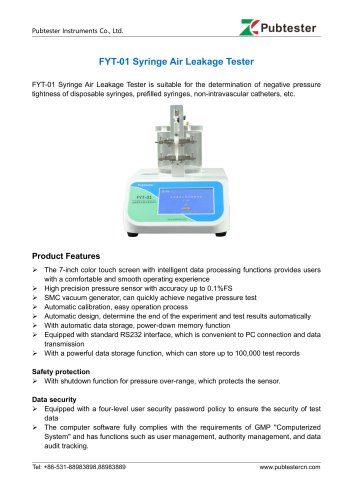 FYT-01 Syringe Air Leakage Tester