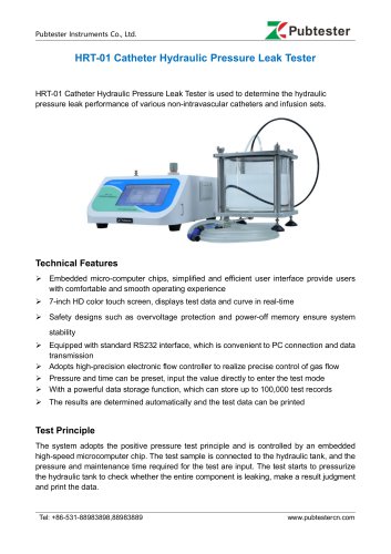 HRT-01 Catheter Hydraulic Pressure Leak Tester