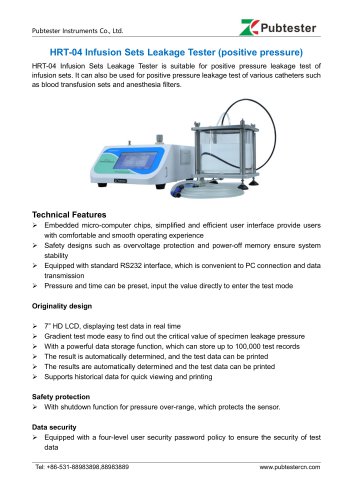 HRT-04 Infusion Sets Leakage Tester (positive pressure)