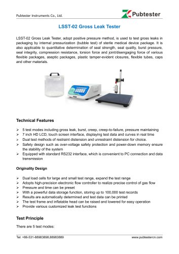 LSST-02 Gross Leak Tester for medical device package
