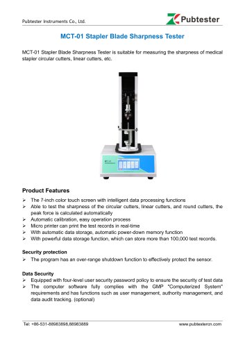 MCT-01 Stapler Blade Sharpness Tester