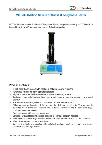 MCT-06 Ablation Needle Stiffness & Toughness Tester
