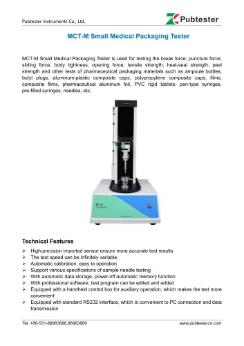 MCT-M Small Medical Packaging Tester