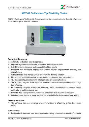 MST-01 Guidewires Tip Flexibility Tester