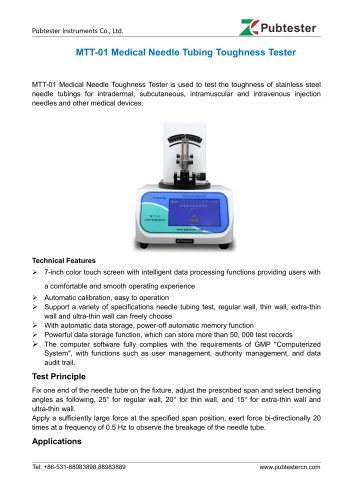 MTT-01 Medical Needle Tubing Toughness Tester