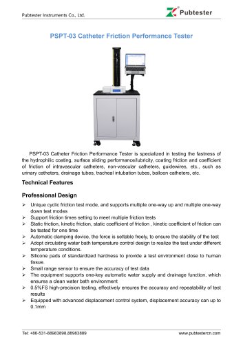 PSPT-03 Catheter Friction Performance Tester