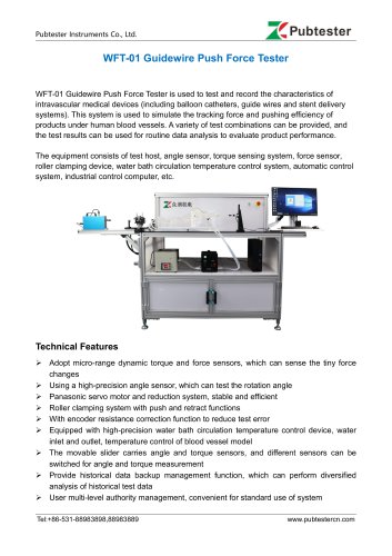 WFT-01 Guidewire Push Force Tester