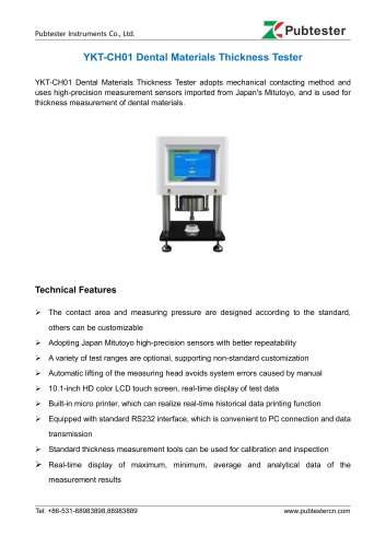 YKT-CH01 Dental Materials Thickness Tester
