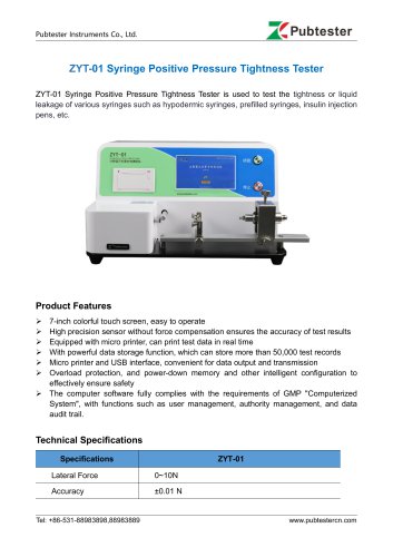 ZYT-01 Syringe Positive Pressure Tightness Tester