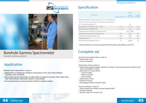 Borehole Gamma Spectrometer