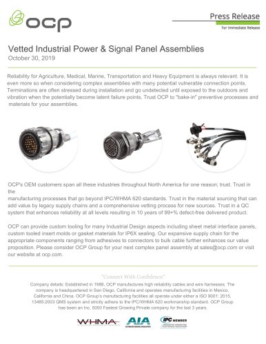 Vetted Industrial Power & Signal Panel Assemblies