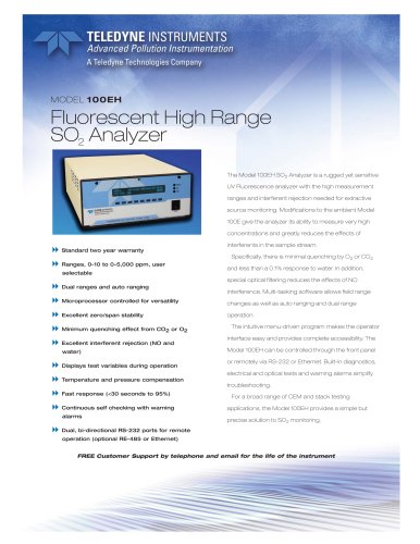 Analyzers for Sulfur Compounds 100EH