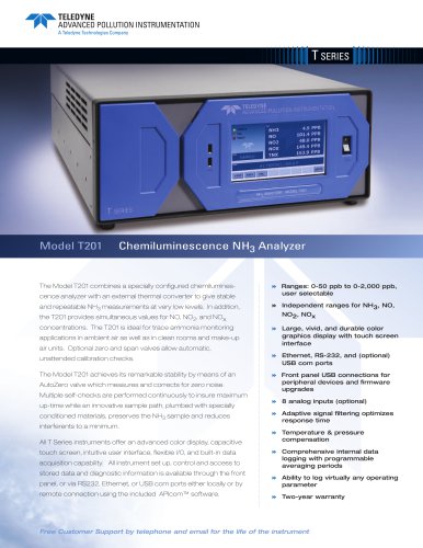 ChemiluminescenceNH3 Analyzer: Model T201